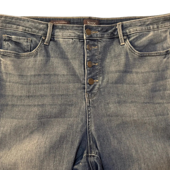 NYDJ Button Fly Alana Split Hem Jeans Size 16 - Picture 2 of 9